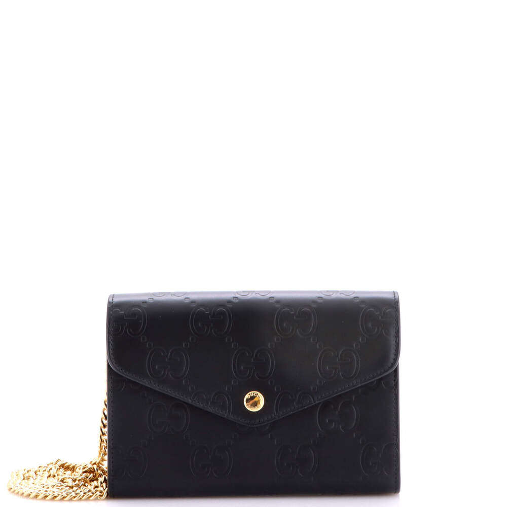 Gucci Envelope Wallet on Chain Guccissima Leather